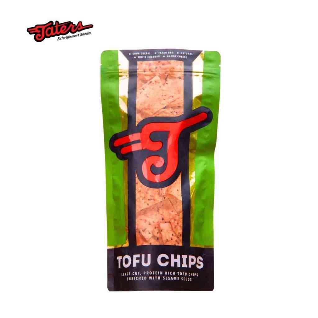 Taters Tofu Chips Tall Ziplock Bags Tofu Chips 120 grams Black Sesame
