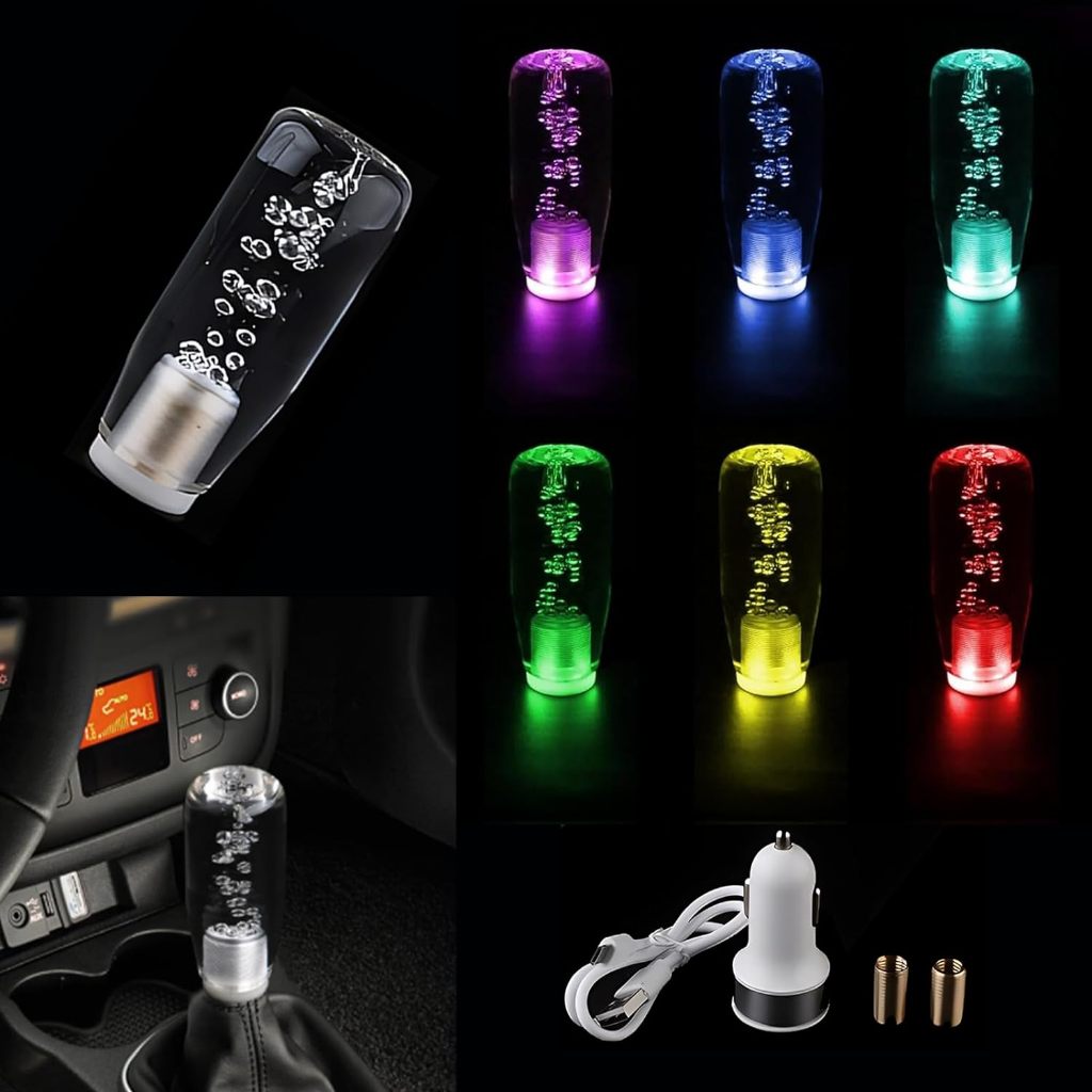 7 Colors Universal Car Crystal Bubble Gear Stick Shift Lever Shifter ...