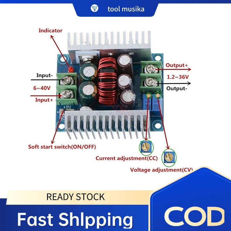300W 20A CC CV Step Down Module Adjustable Boost Converter Constant ...