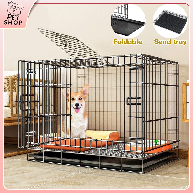 Dog Cage Collapsible With Poop Tray for Dog Cage Cat Rabbit Puppy Shih