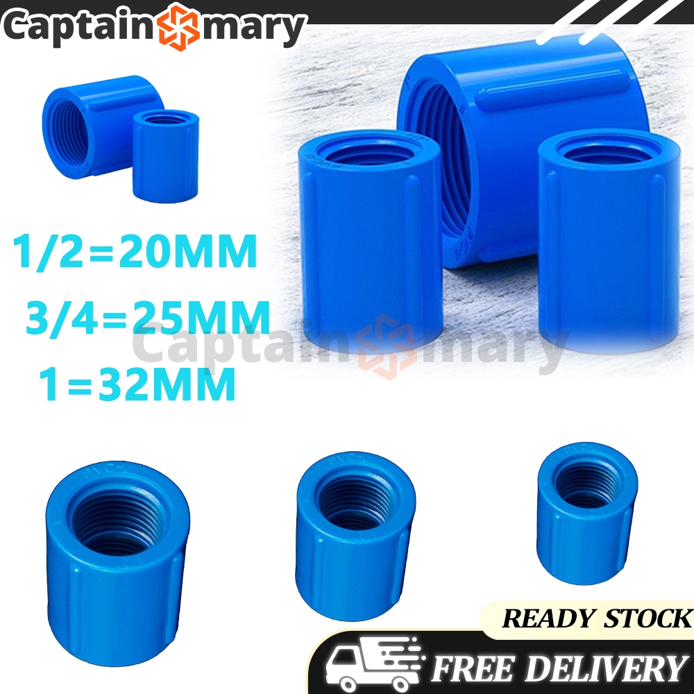 (10pcs) PVC Blue Fittings Coupling-Threaded 1/2inch To 1inch | Shopee ...