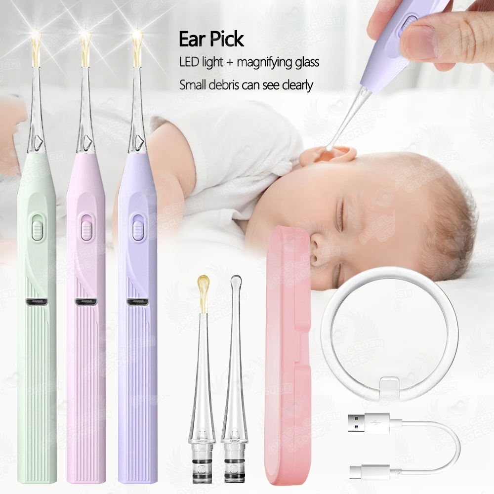 Ear Cleaner Baby Ear Wax Cleaner Picker Led Light Earpick Tool with ...