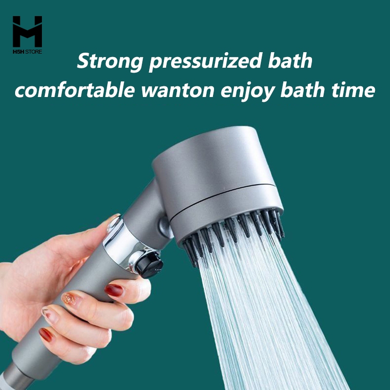 Shower Head Water Saving 5 Mode Adjustable High Pressure Shower One-key ...