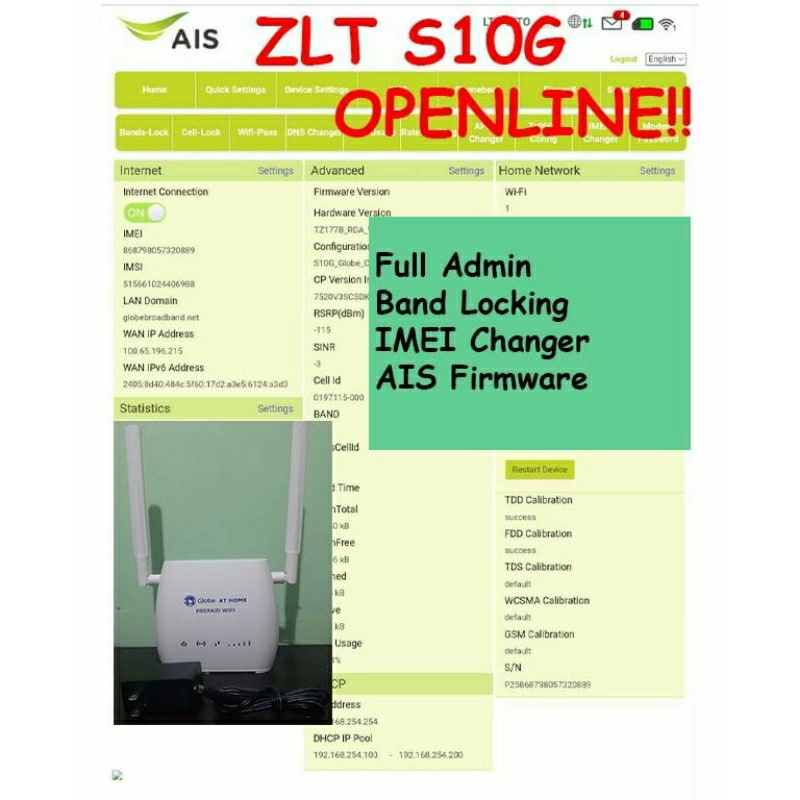 Zlt s10g open line w/band locking 2nd hand w/out box AIS FIRMWARE and ...