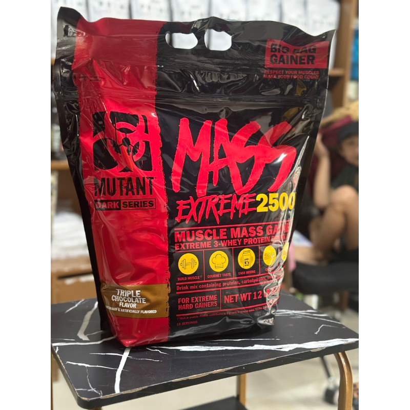 Mutant Mass Extreme 2500 12lbs (5.45kg) build muscle Gourmet taste 2540 ...