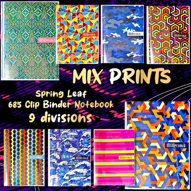 SpringLeaf Mix Prints Binder Notebooks 9 Divisions | Shopee Philippines