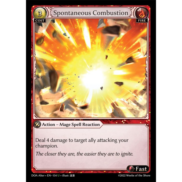 Grand Archive TCG - SPONTANEOUS COMBUSTION - U - Dawn of Ashes Alter ...