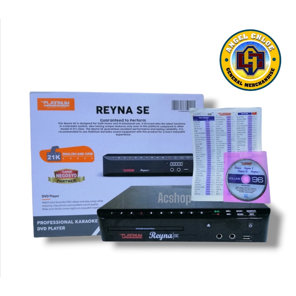 Platinum Player Reyna 3C, REYNA 4,REYNA SE DVD Karaoke Player with
