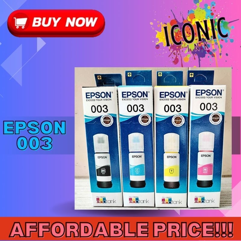 003 Ink Black,Cyan,Yellow,Magenta set of 4 | Shopee Philippines