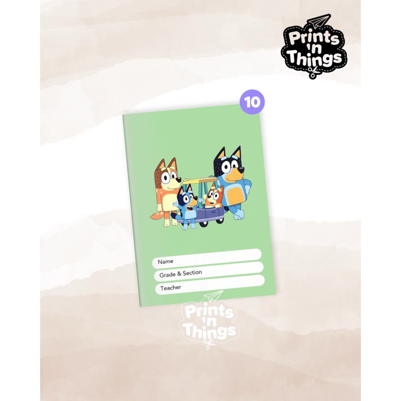 Personalized Bluey Notebook (Kinder, Prep, Nursery, G1, G2, G3 ...