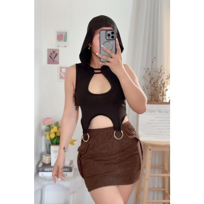 Halter hoodie clearance