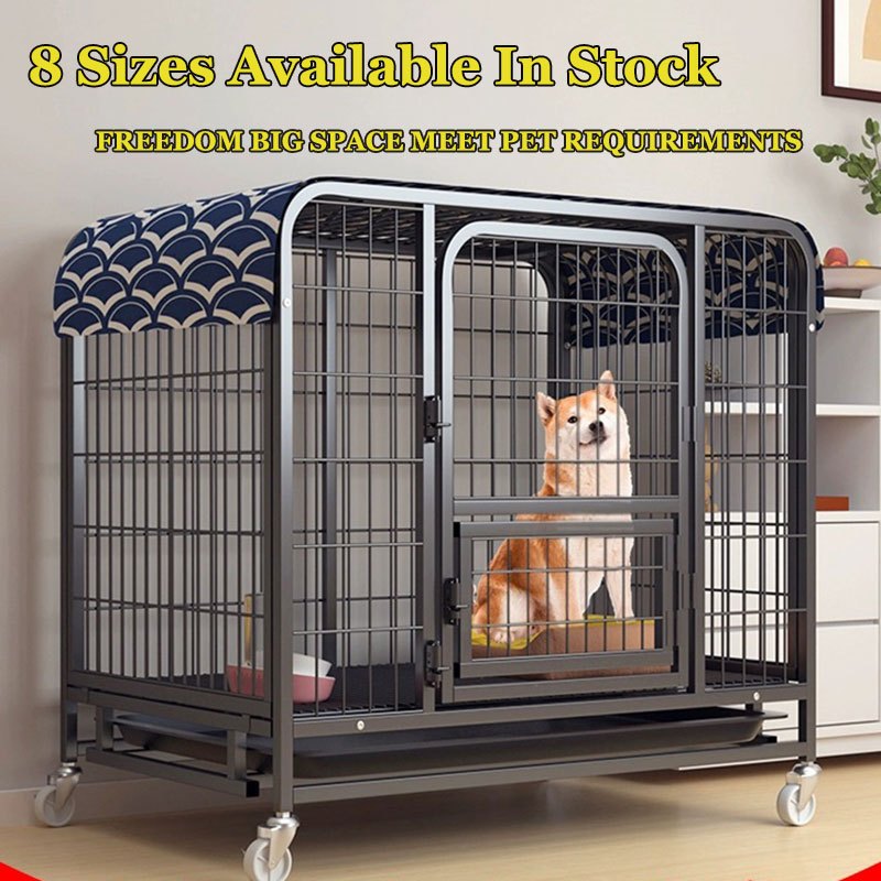 Heavy Duty Dog Cage Metal Kennel and Crate for Large Dogs,Easy to