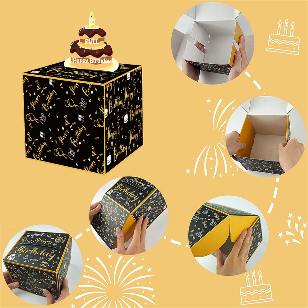 Pull Box for Cash Gift DIY Birthday Money Surprise Box with Pull out ...