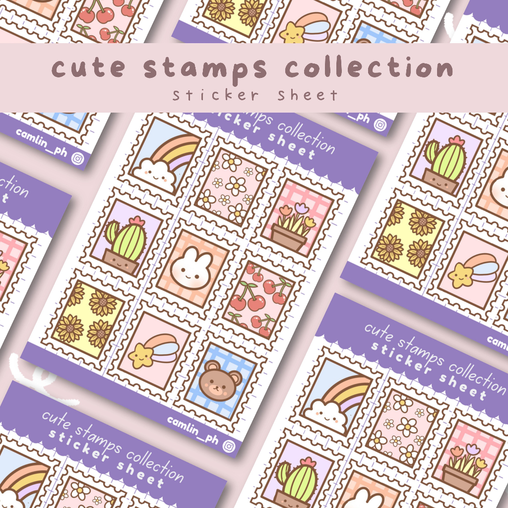Cute Stamp Sheet | Mail Stickers - Kawaii Stickers - Cute Stationery ...