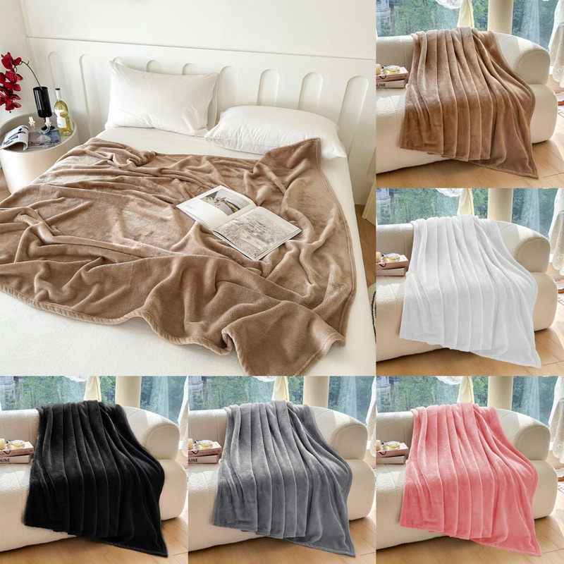 FLEECE FUR BLANKET with Free Ribbon Queen Size Coral Fleece Kumot