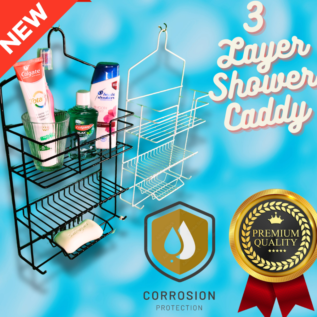 3 Layer Shower Caddy Soap And Tower Holder Bathroom Storage Organizer ...