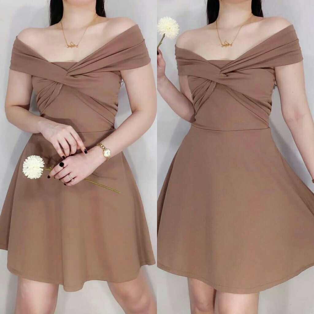 TG AIKA CASUAL FORMAL DRESS OFF SHOULDER FASHIONABLE CLASSY DRESS Shopee Philippines
