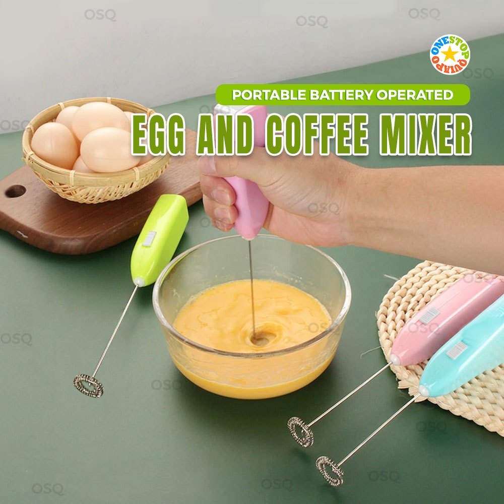 OSQ Battery Operated Portable Automatic Egg and Coffee Mixer for ...