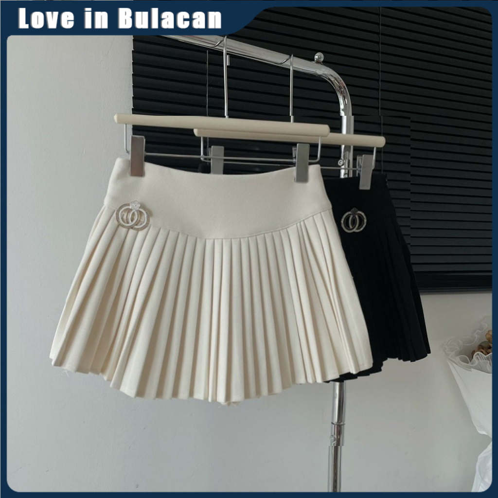 Woolen Skirt High Waisted Pleated Skirt New Hot Girl Anti Exposure