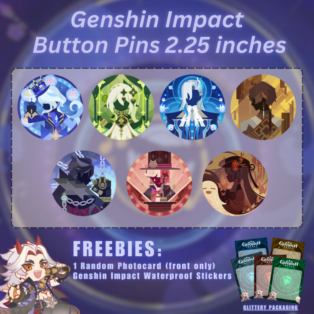 Genshin Impact Button Pins 2.25 Inches | Shopee Philippines