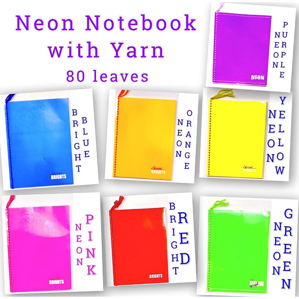 BRIGHT COLORED CODED YARN NOTEBOOK - 80 leaves (10 pcs) | Shopee ...