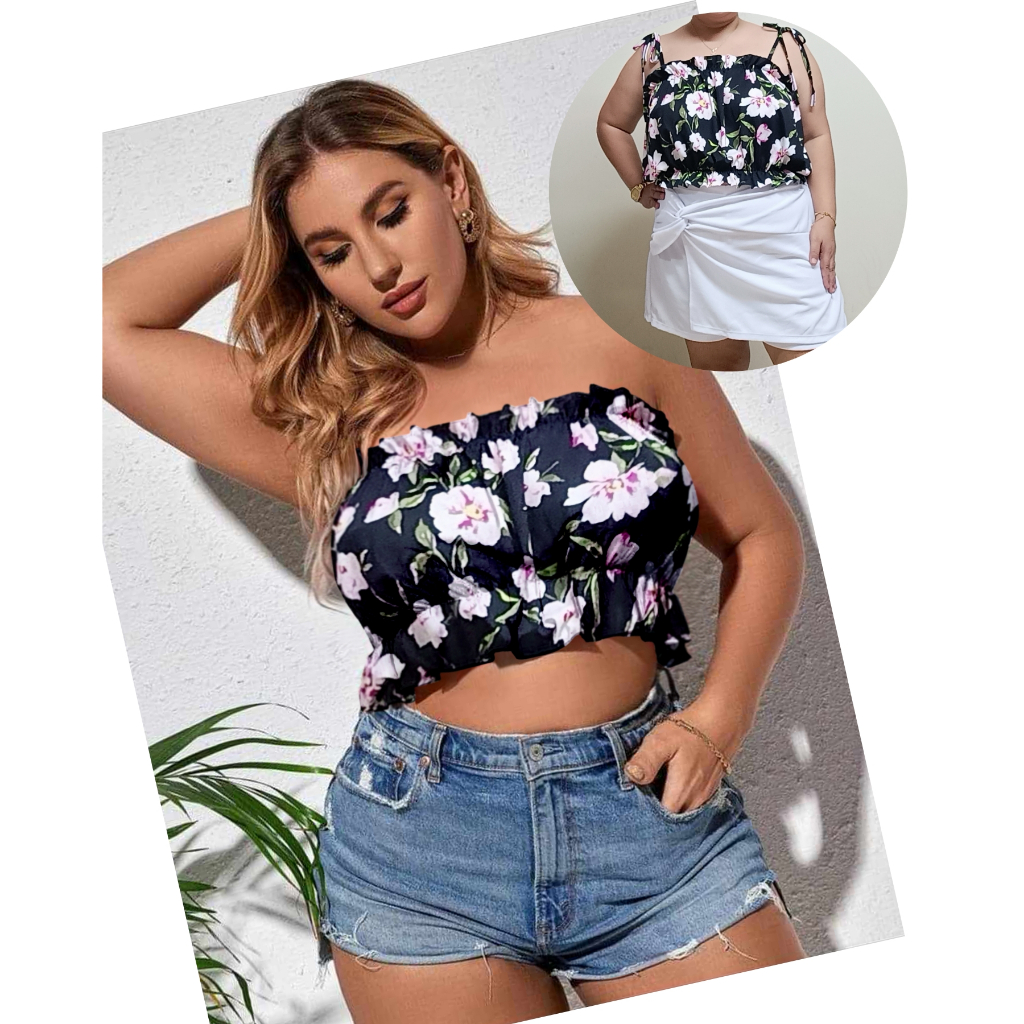 ALEXA 2 WAY Midriff Top Plus size/Cottonspandex/Stretchable/ sexy/ L-XL ...