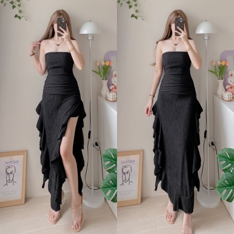 BKK TALA TUBE MAXI DRESS FAIRY SUMMER PLAIN BEACH SEXY CASUAL | Shopee ...