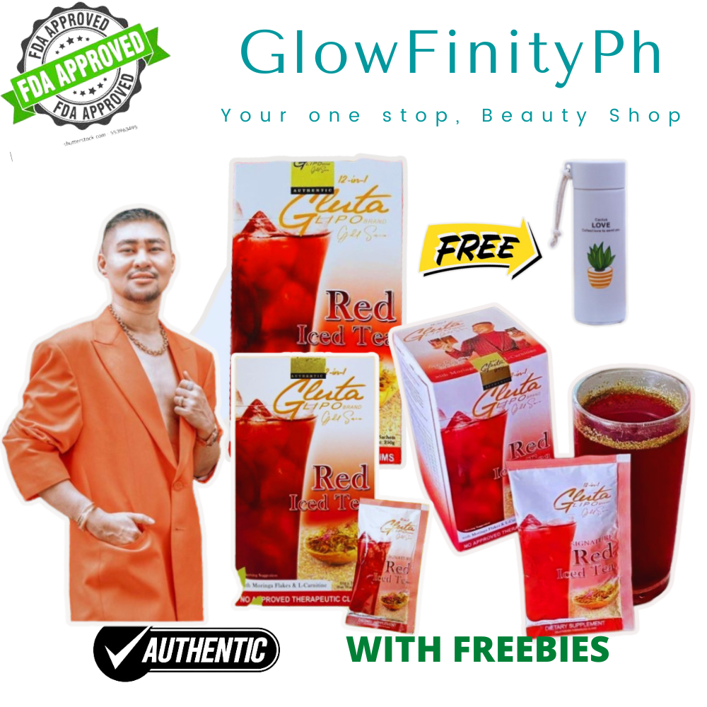 GLUTA LIPO Red Iced Tea with Moringa Flakes and LCARNITINE 10 Sachet