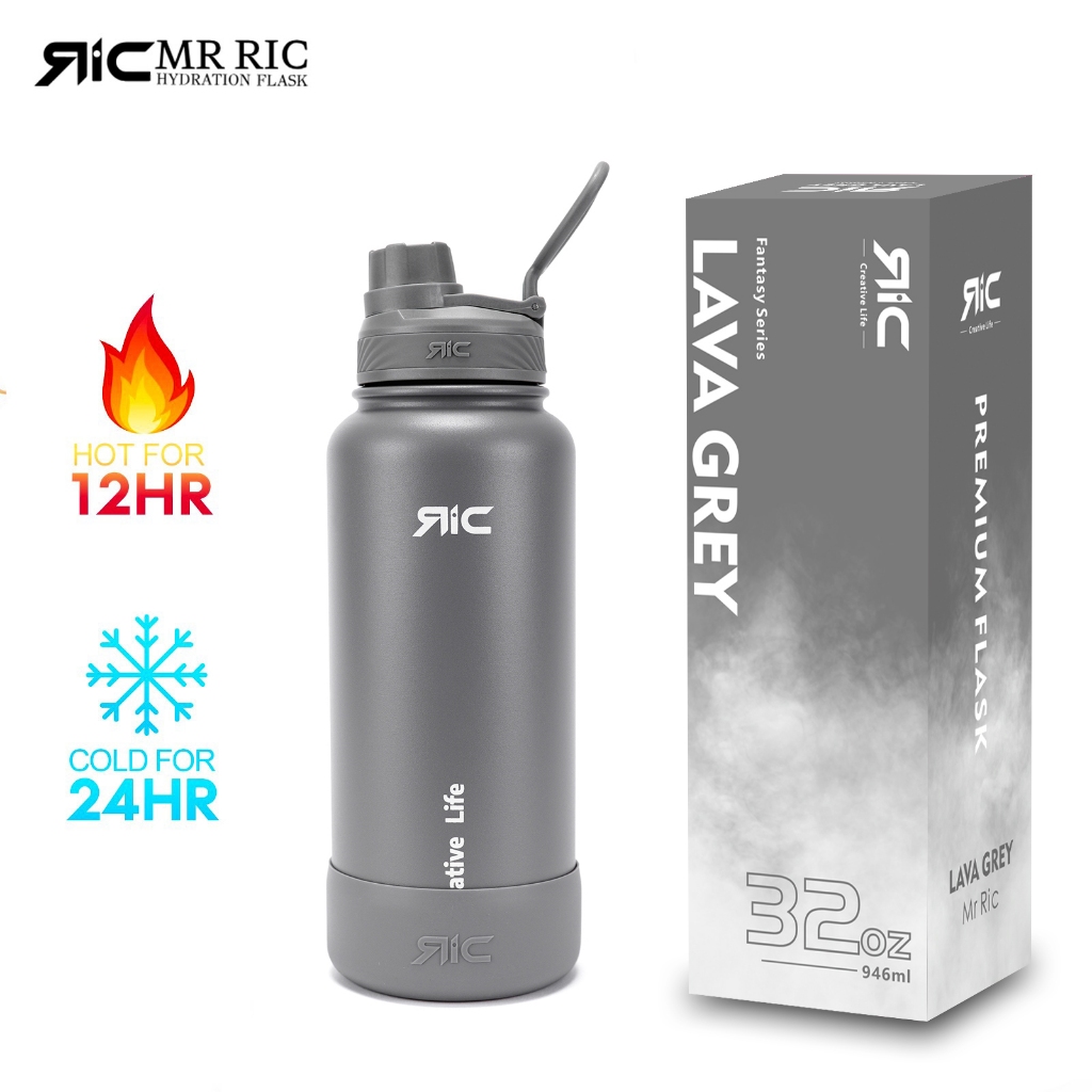 Mr Ric Hydration Flask w/ Free Silicone Boot Insulation Stainless Steel ...