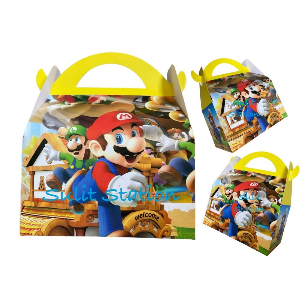 12 SUPER MARIO THEME PARTY DONUT LOOT BOX giveaways souvenirs favors ...