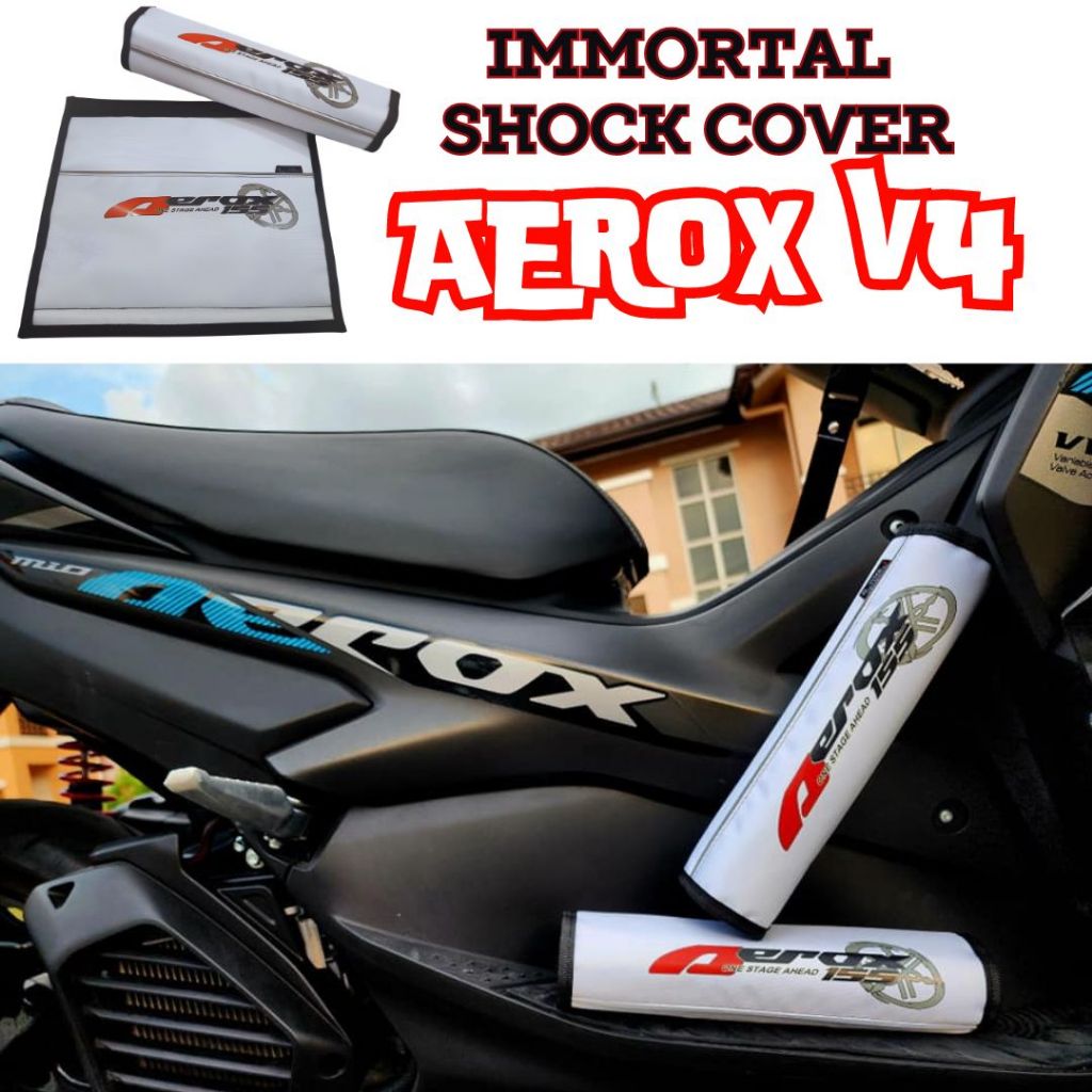 Immortal Motorcycle Aerox V4 Shock Cover 2pc White Shock Protector ...