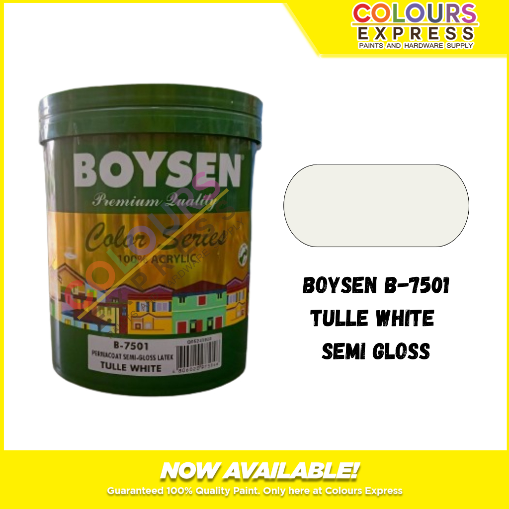 Boysen Semi Gloss Tulle White B7501 latex paint for Interior and