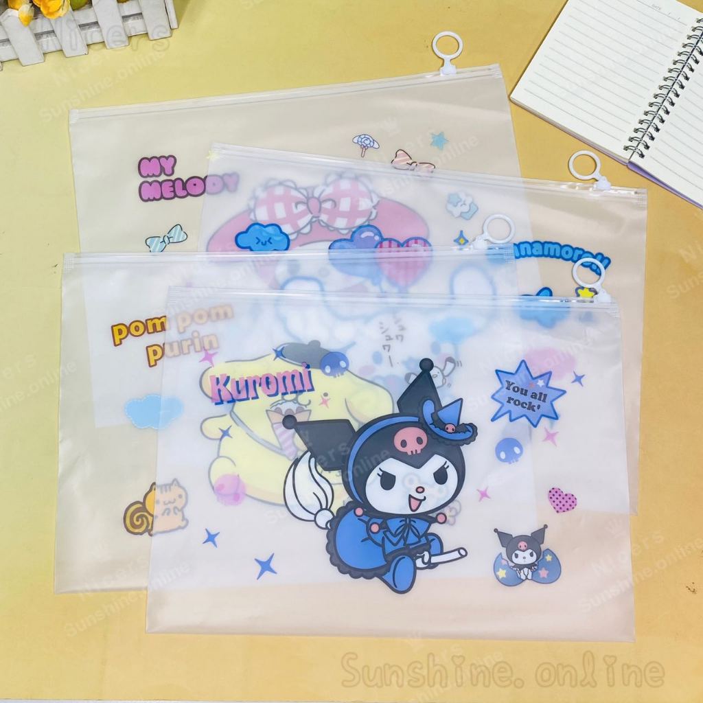 A4 Frosted Bag Envelope Waterproof Pouch Sanrio Design Zip Lock Folder ...