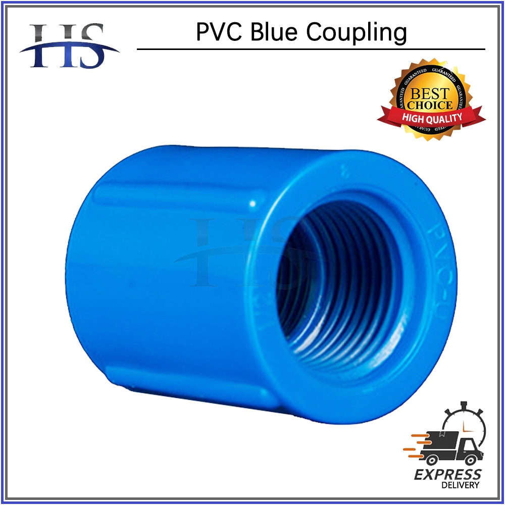 10pcs PVC Blue Water Fittings Coupling-Threaded 1/2
