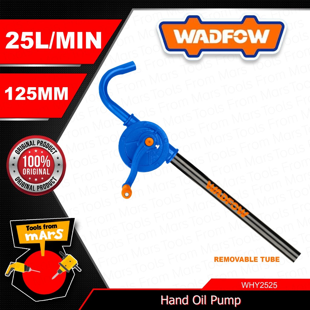 Wadfow 25L/MIN Portable Hand Oil Pump Pumping Speed Carbon Steel Zinc
