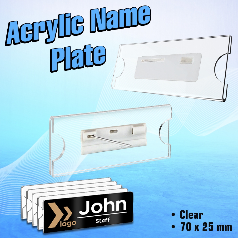 5pcs Acrylic Name Plate Photo Insert Blank Acrylic Nameplate 70x25mm ...