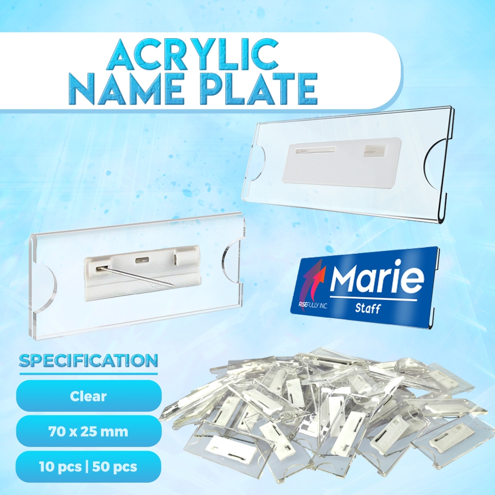 10pcs - 50pcs Photo Insert Acrylic Name Plate Blank Insertable Name ...