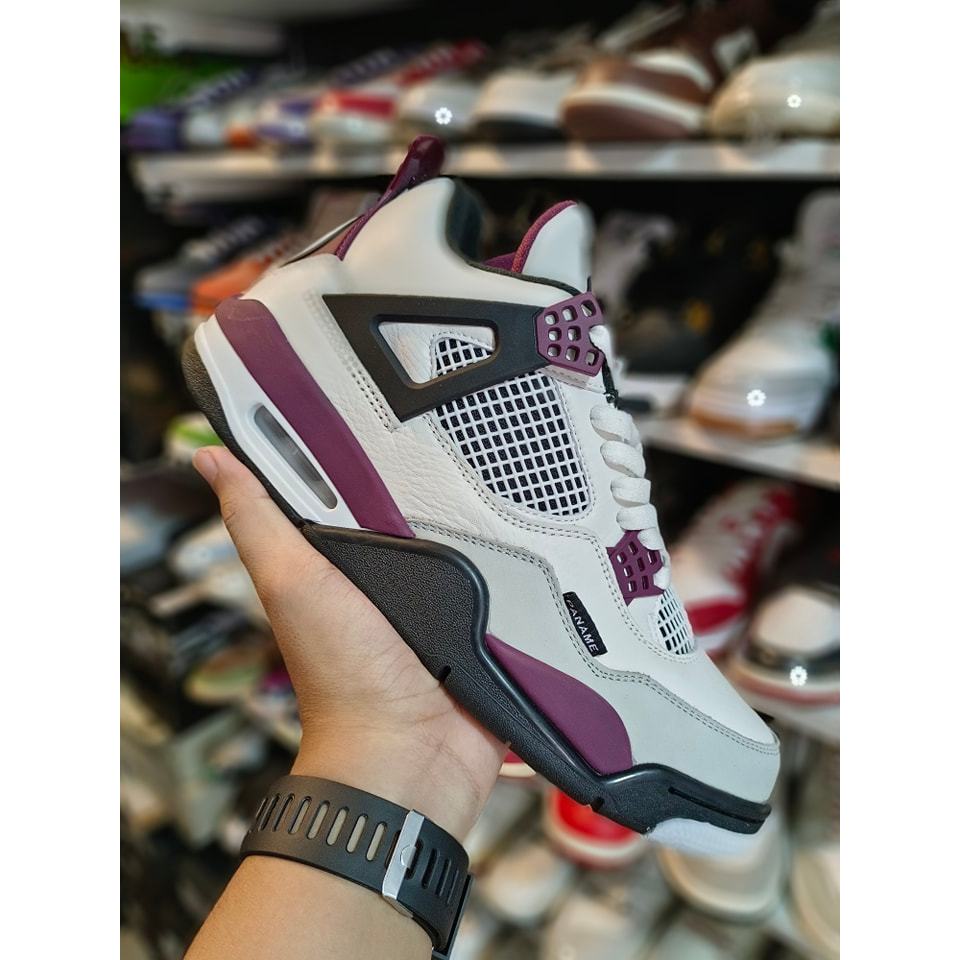 Jordan 4 Mid Mens Maroon White Basketball Shoes