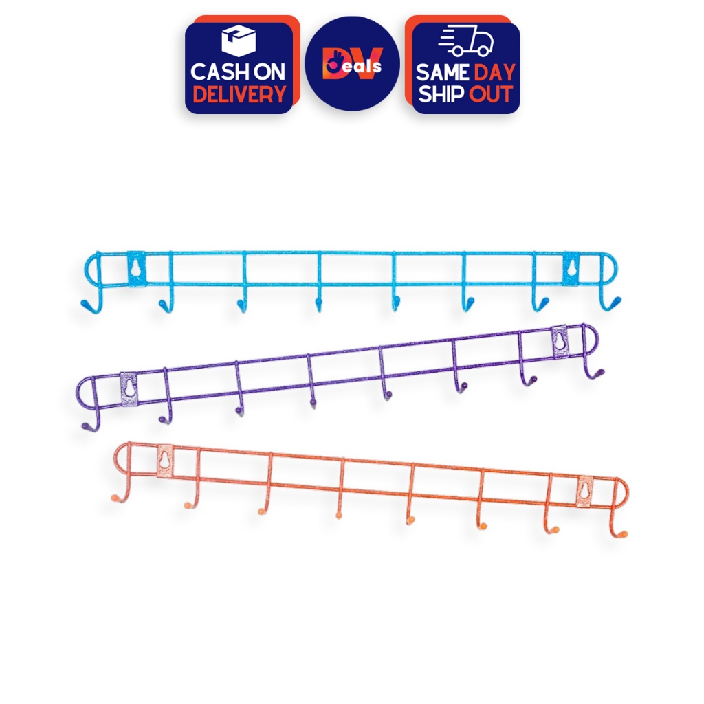 DVDEALS Hook Racks Wall Mounted Plastic Coated Metal Hooks Clothes ...