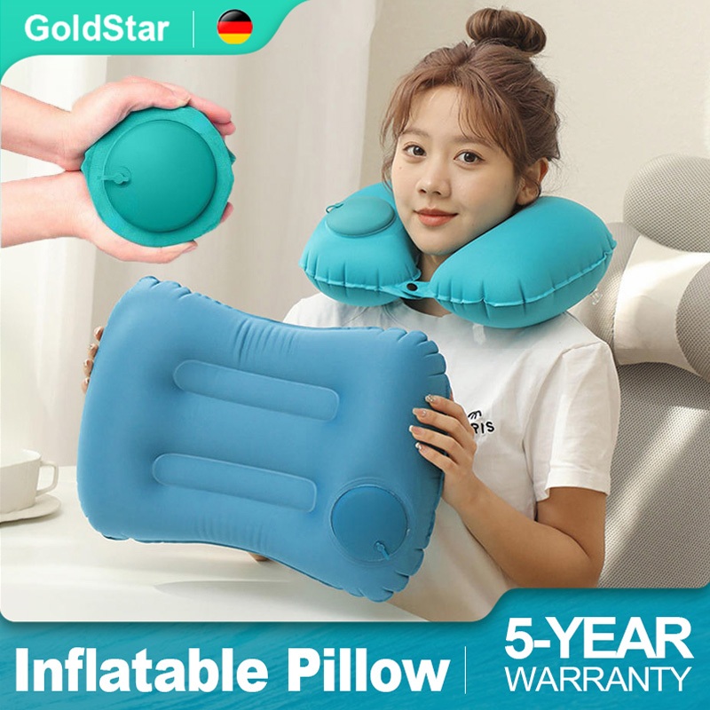 Gold Star Soft Inflatable Neck Pillow Travel Pillow Camping Pillow Air  Press Type Outdoor Pillow