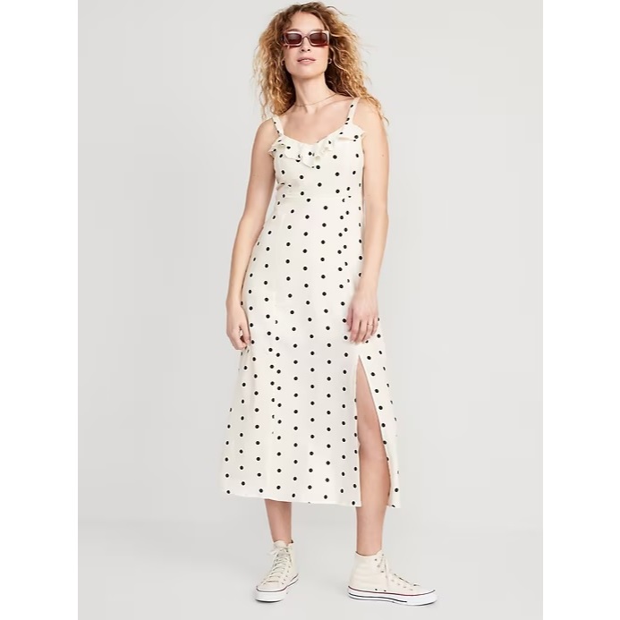 Fria Fit and Flare Linen Blend Panel Dress main image 0