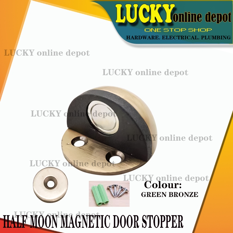 STAINLESS STEEL MAGNETIC HALFMOON FLOOR MOUNTED DOOR STOPPER