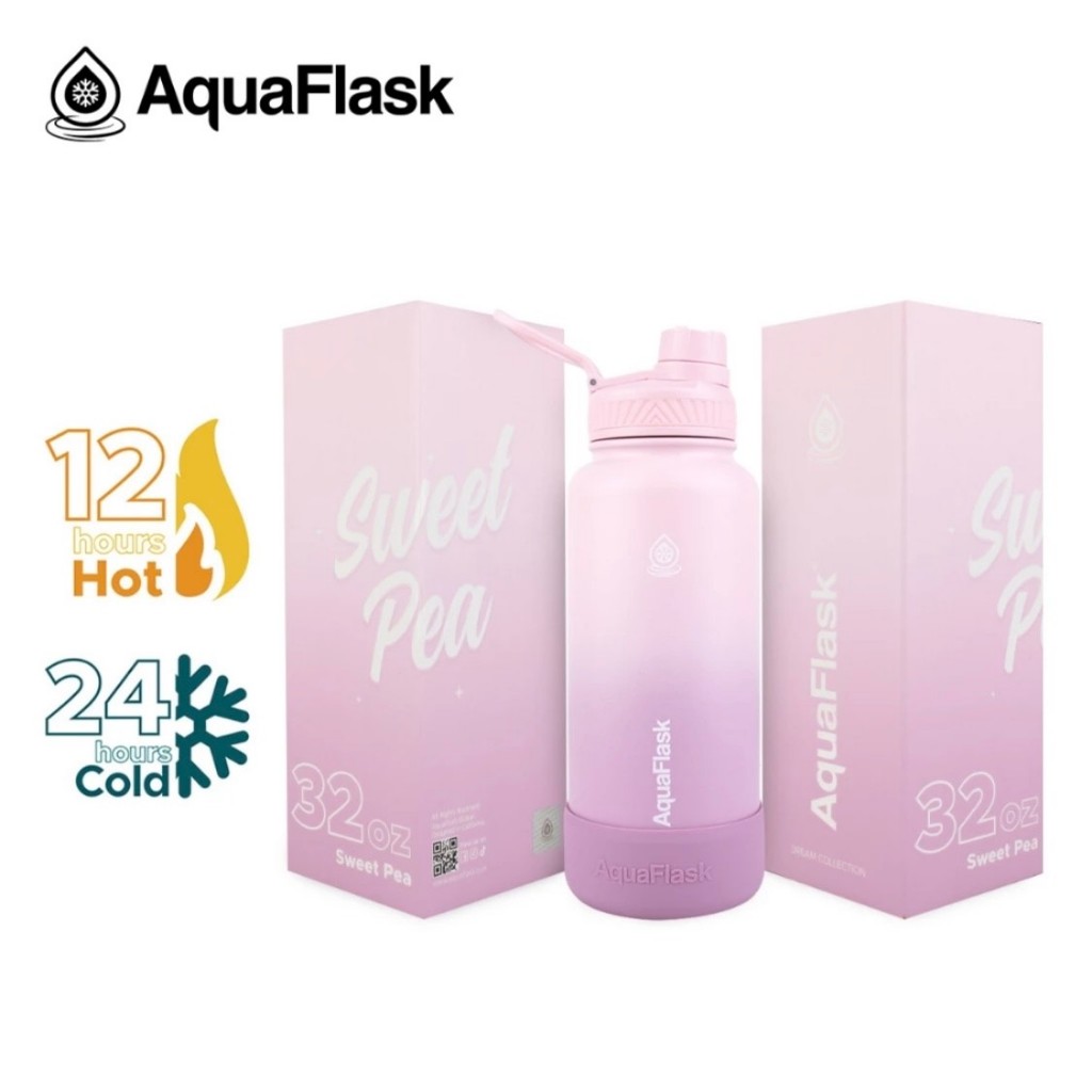 Aquaflask 32oz Wide Mouth with Cap Lid Vacuum Insulated Drinking Water ...