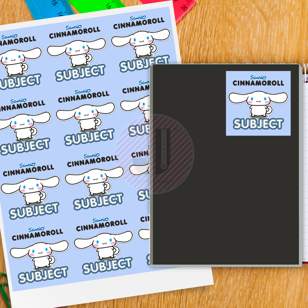 Cinnamoroll Design Name And Subject Notebook Sticker Labels Sanrio Cinnamoroll Shopee 0482