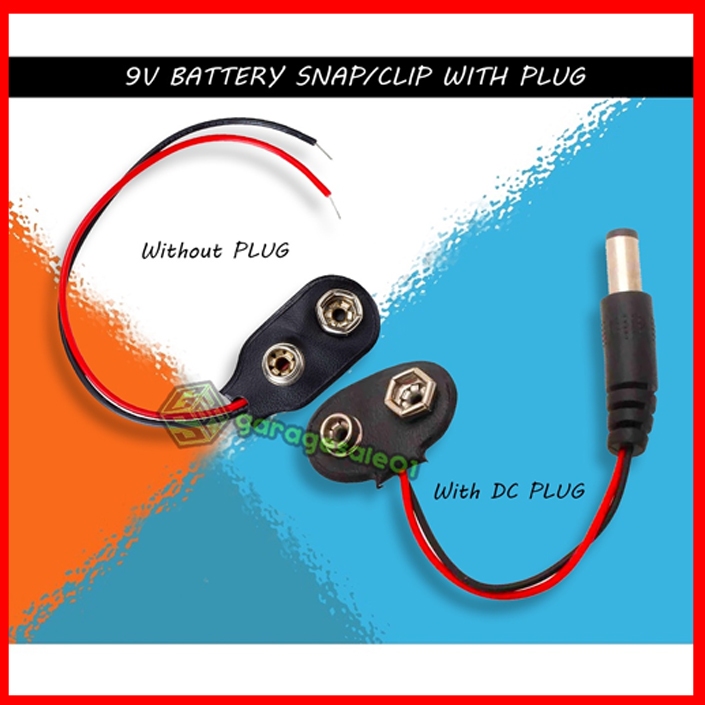 GS 9V Battery Snap Connector with Plug – Clip for Electronics, DIY ...