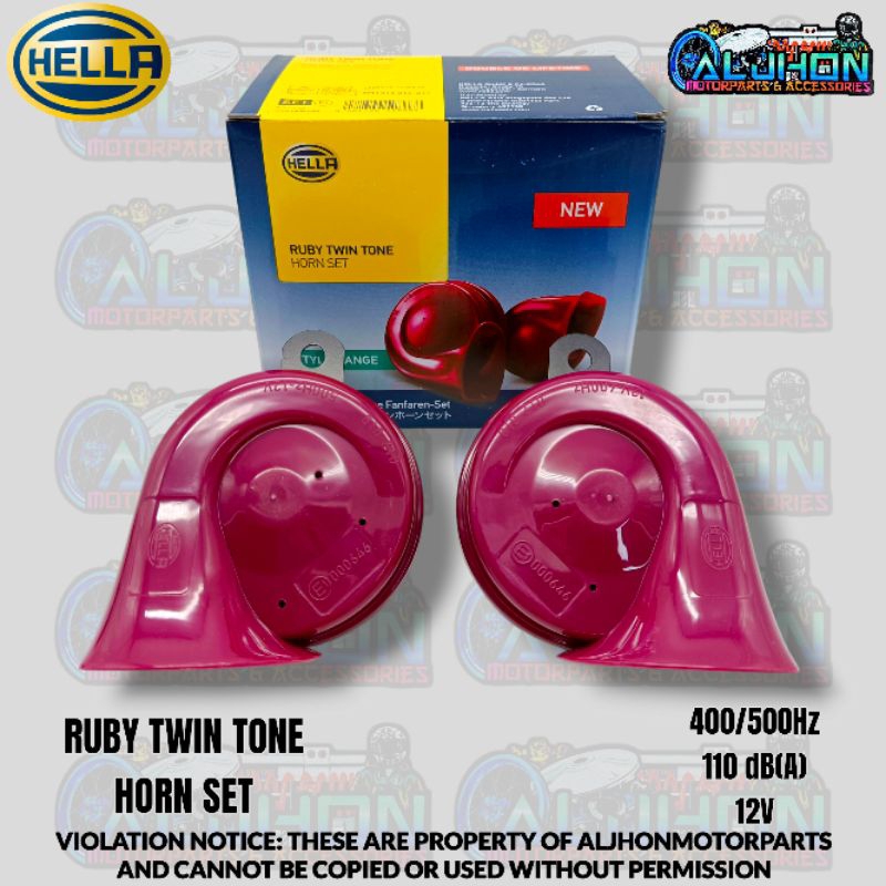 HELLA RUBY TWIN TONE HORN SET 110 dB(A) 12V | Shopee Philippines