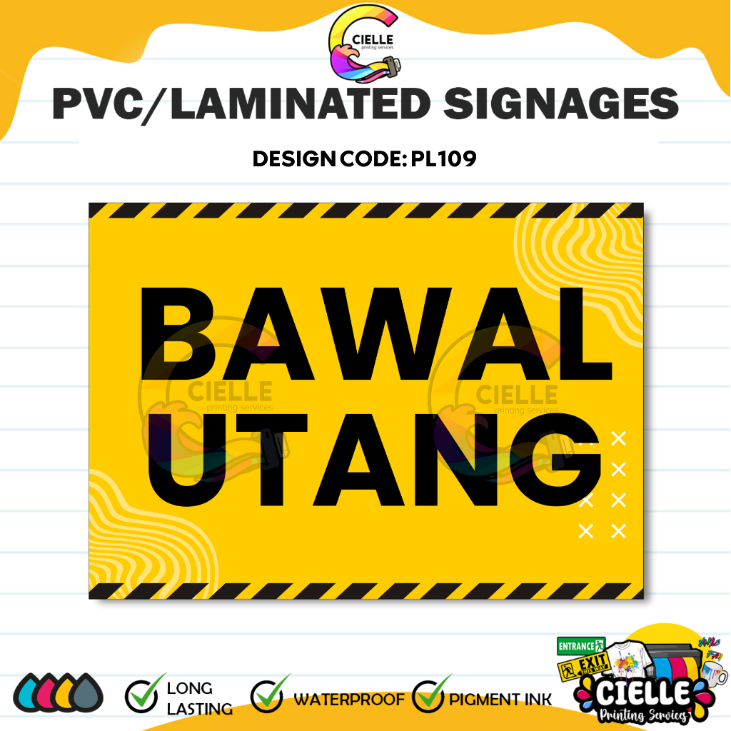 PVC/LAMINATED SIGNAGES (PL109&PL110) - BAWAL UTANG/ SARI-SARI STORE ...