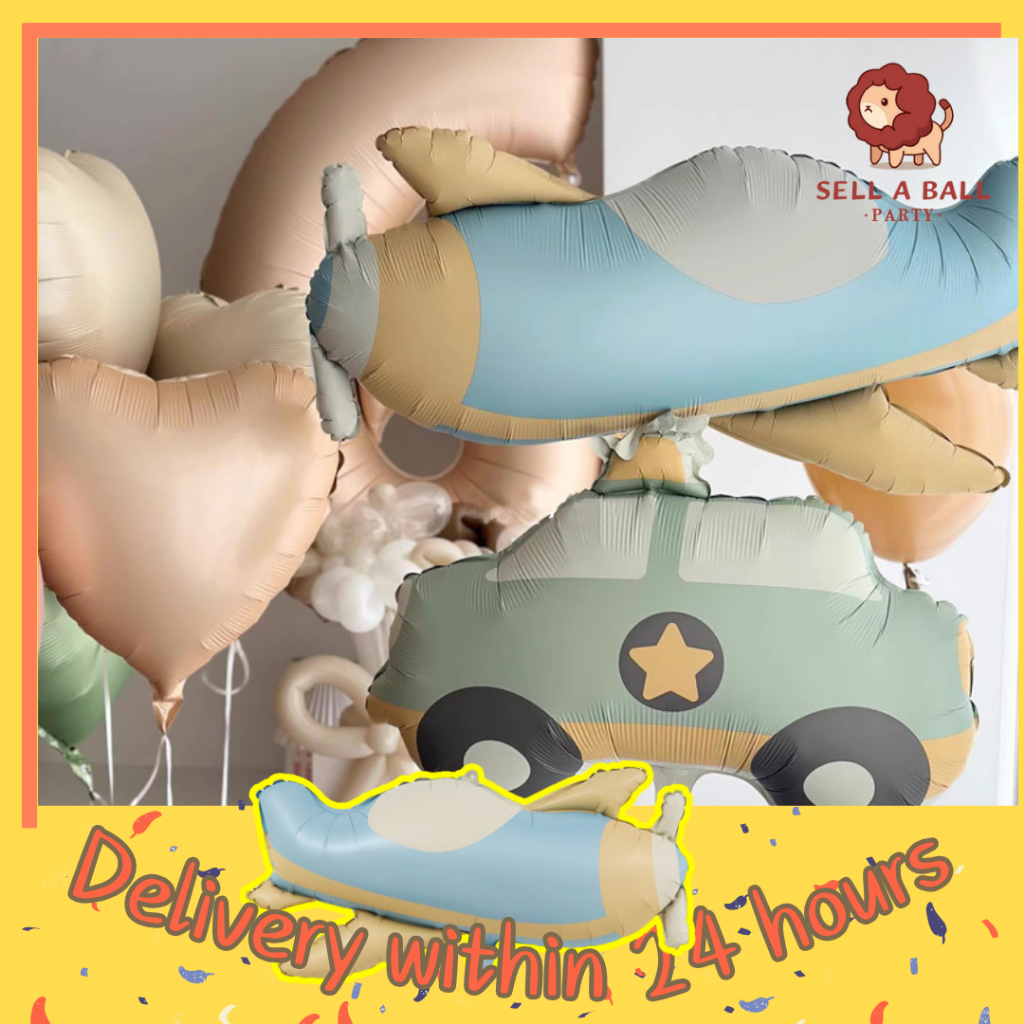 Matte Airplane Balloon foil balloon car lobo happy birthday ballon boho ...