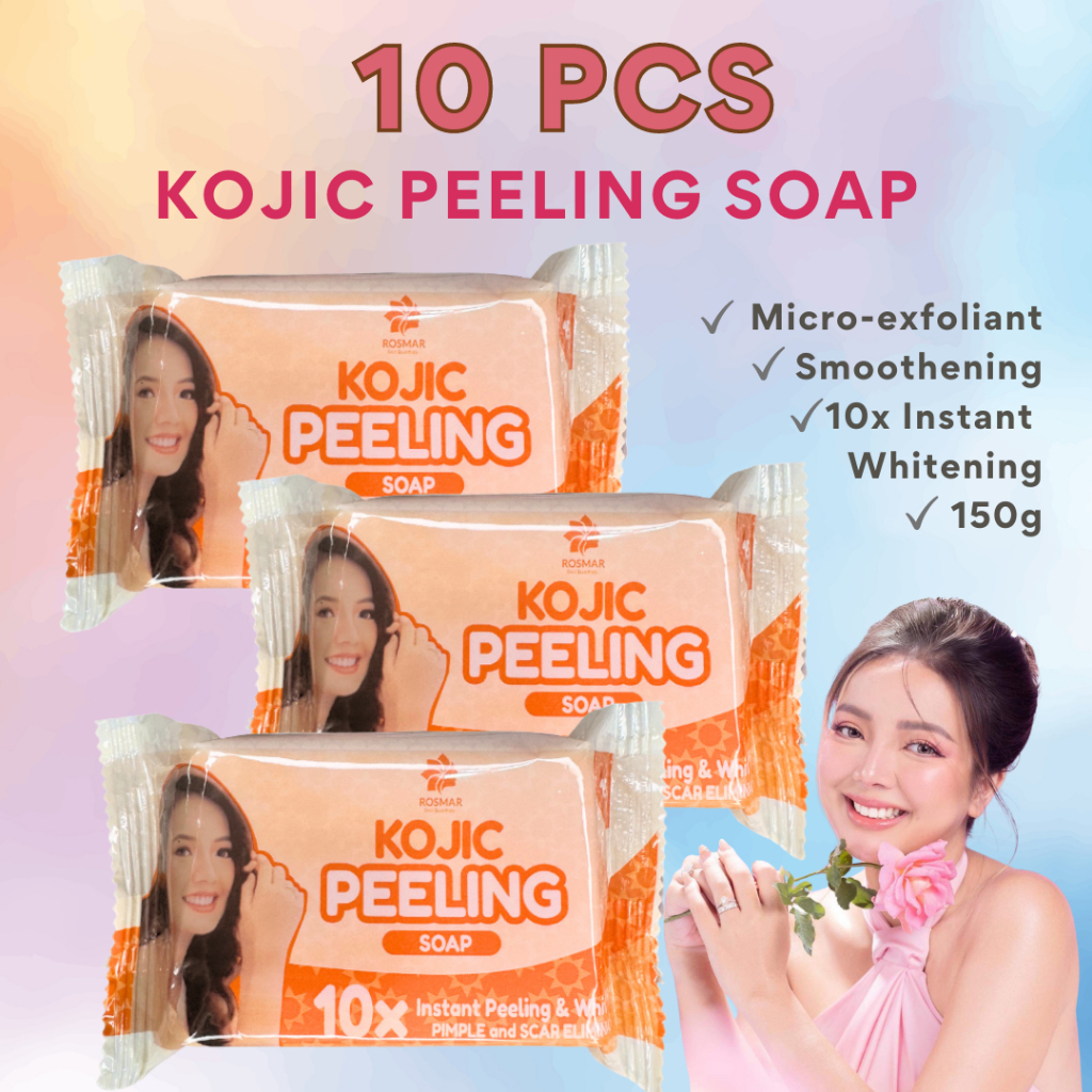 10 Bars Rosmar Gluta Peeling Soap Hydra Soap Kagayaku Kojic Whitening 