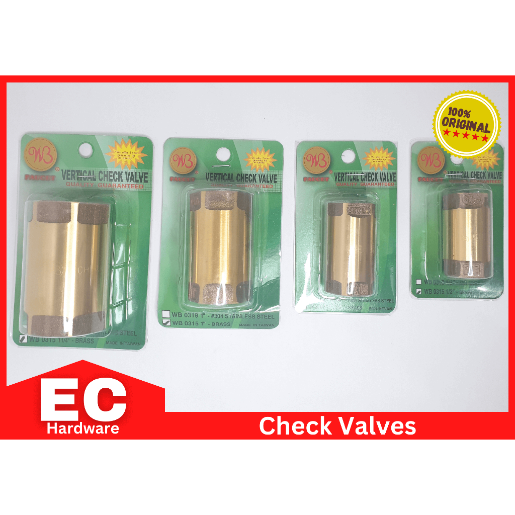 CHECK VALVE 1/2, 3/4, 1, 1 1/4 | WB BRAND | Shopee Philippines